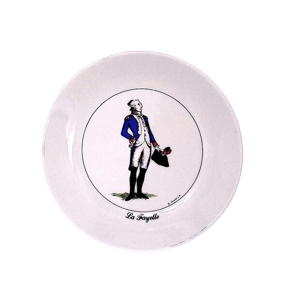 1989 APILCO Marquis de Lafayette Bernadette Frappier Saucer Plate White France - Picture 9 of 10